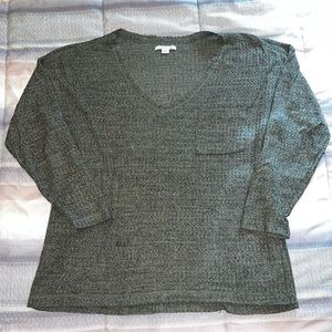 American Eagle Green Waffle Long Sleeve